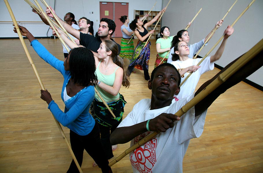 Take a dance class for academic credit: African, kathak, contact improvisation, tap, Taiko, ballet, modern, or flamenco.