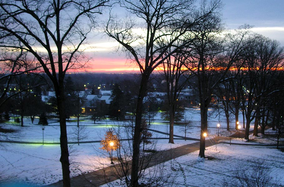 Walk through Crum Woods after the first snow.